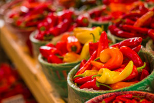 Canada, Quebec, Montreal, Little Italy, Marche Jean Talon market, autumn, peppers Canada, Quebec, Montreal, Little Italy, Marche Jean Talon market, autumn, peppers